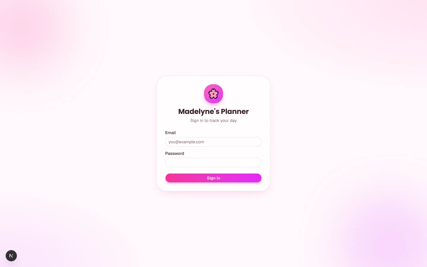 Workout Planner mobile app